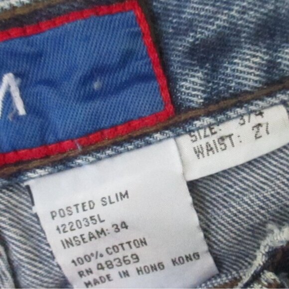 Vintage Women's WESTERN Jeans 3/4 27 W  1990's POSTED RANCH MOM DENIM Slim 27x29 - Picture 6 of 6